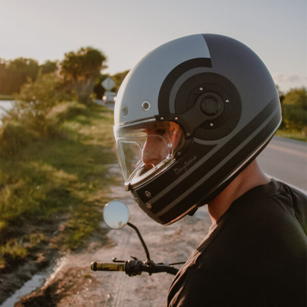 DOT Daytona Retro Full Face Motorcycle Helmet: Vintage Style for Men, Women, & Youth - W/ Racer - Image 8