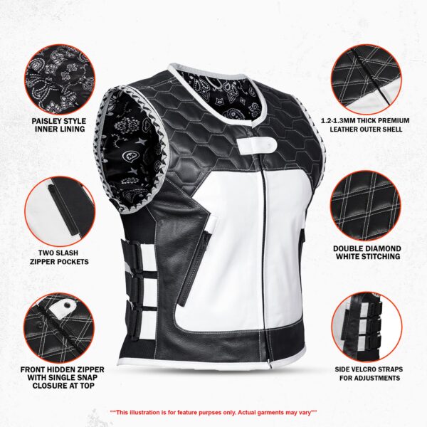 Shadow Pearl – Women’s Leather Vest - Image 2