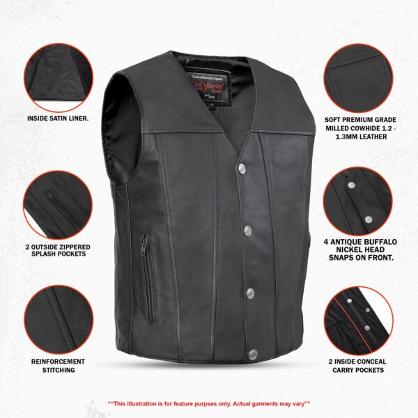 RC125 Men's Single Back Panel Concealed Carry Vest (Buffalo Nickel He - Image 2