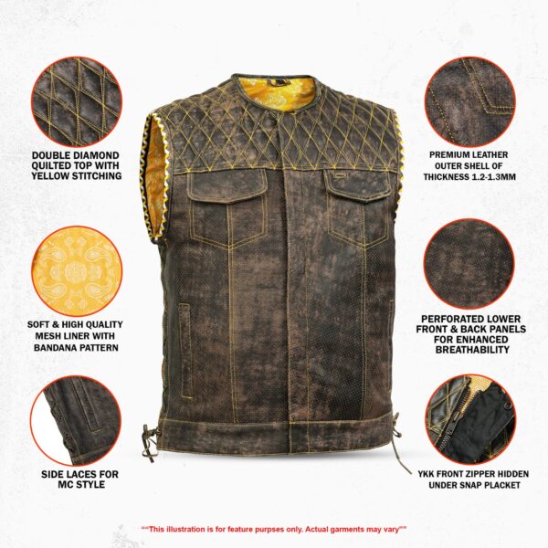 Rust Rider – Men’s Leather Vest - Image 2