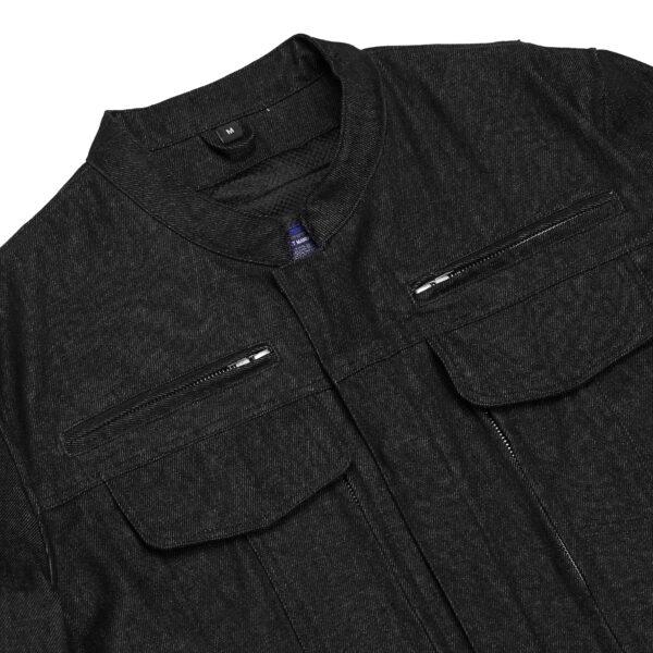 RM915 Men's Rough Rub-Off Raw Finish Denim Jacket - Image 12