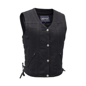 RM906BK Women's Single Back Panel Concealed Carry Denim Vest