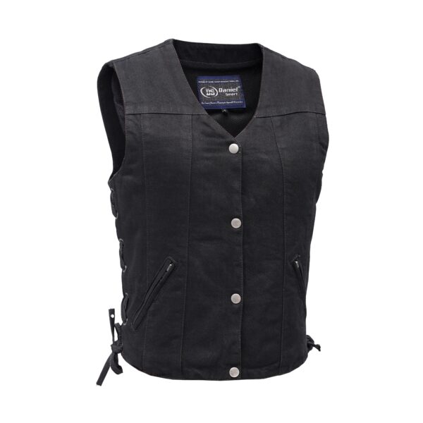 RM906BK Women's Single Back Panel Concealed Carry Denim Vest