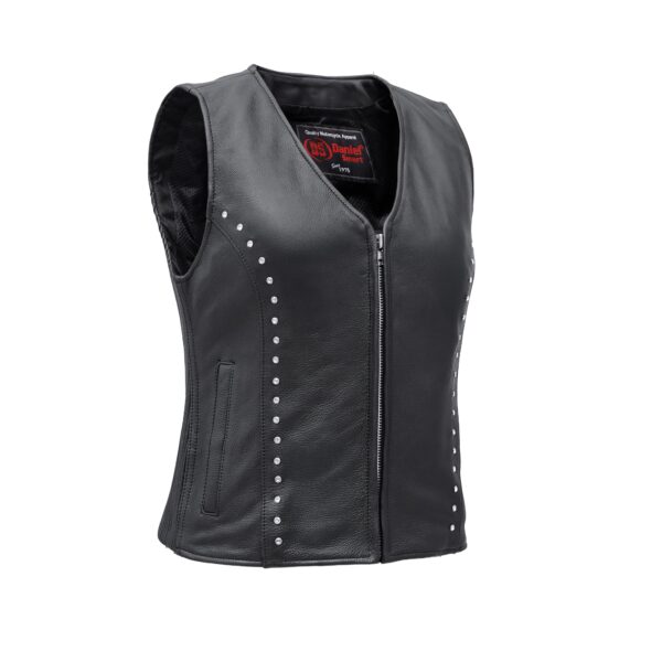 Biker Babe Women’s Studded Leather Motorcycle Vest