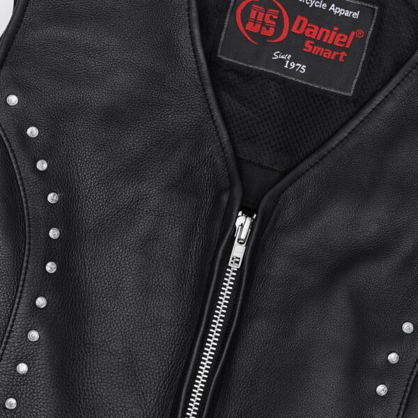Biker Babe Women’s Studded Leather Motorcycle Vest - Image 7