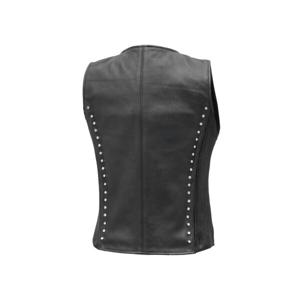Biker Babe Women’s Studded Leather Motorcycle Vest - Image 3