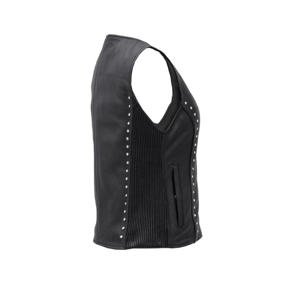 Biker Babe Women’s Studded Leather Motorcycle Vest - Image 4