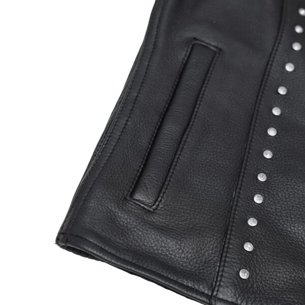 Biker Babe Women’s Studded Leather Motorcycle Vest - Image 9