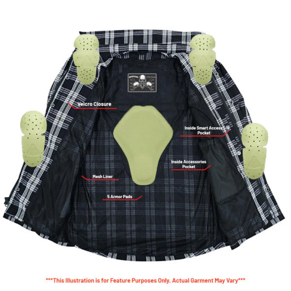 Checkered Champ Men's Black and White Armored Flannel Shirt - Image 7