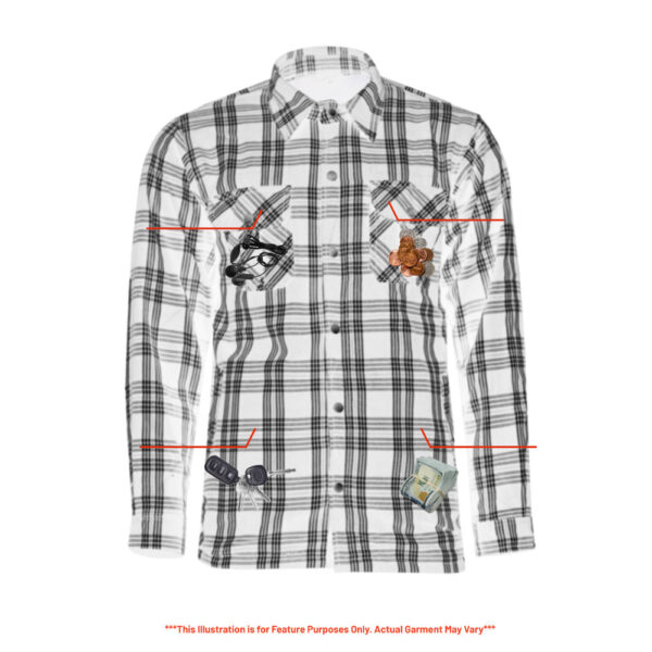 Checkered Champ Men's Black and White Armored Flannel Shirt - Image 4