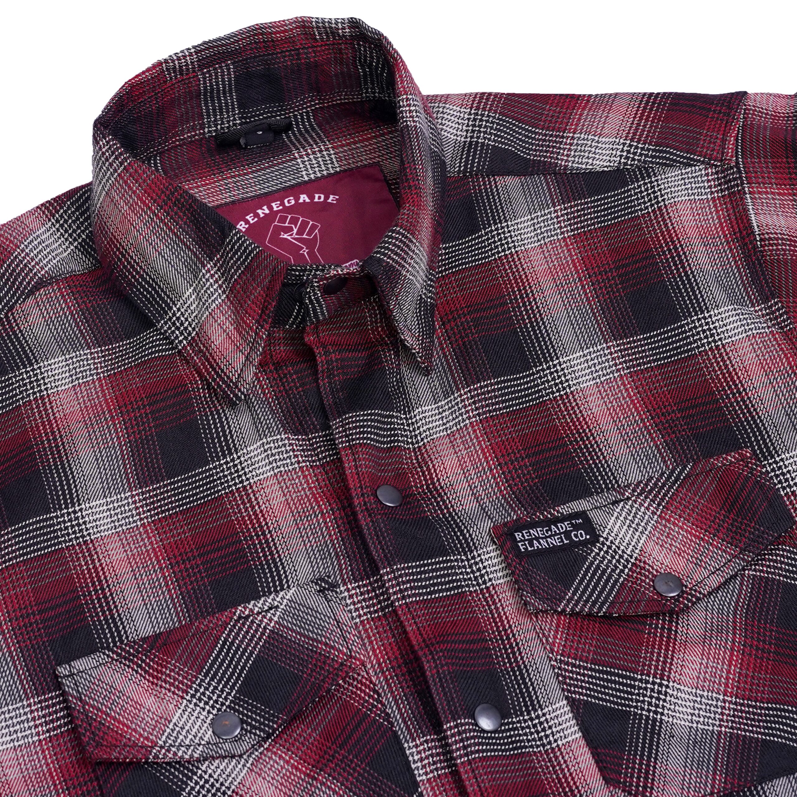 Claret Crest Men’s Maroon, Black and White Flannel - Image 5