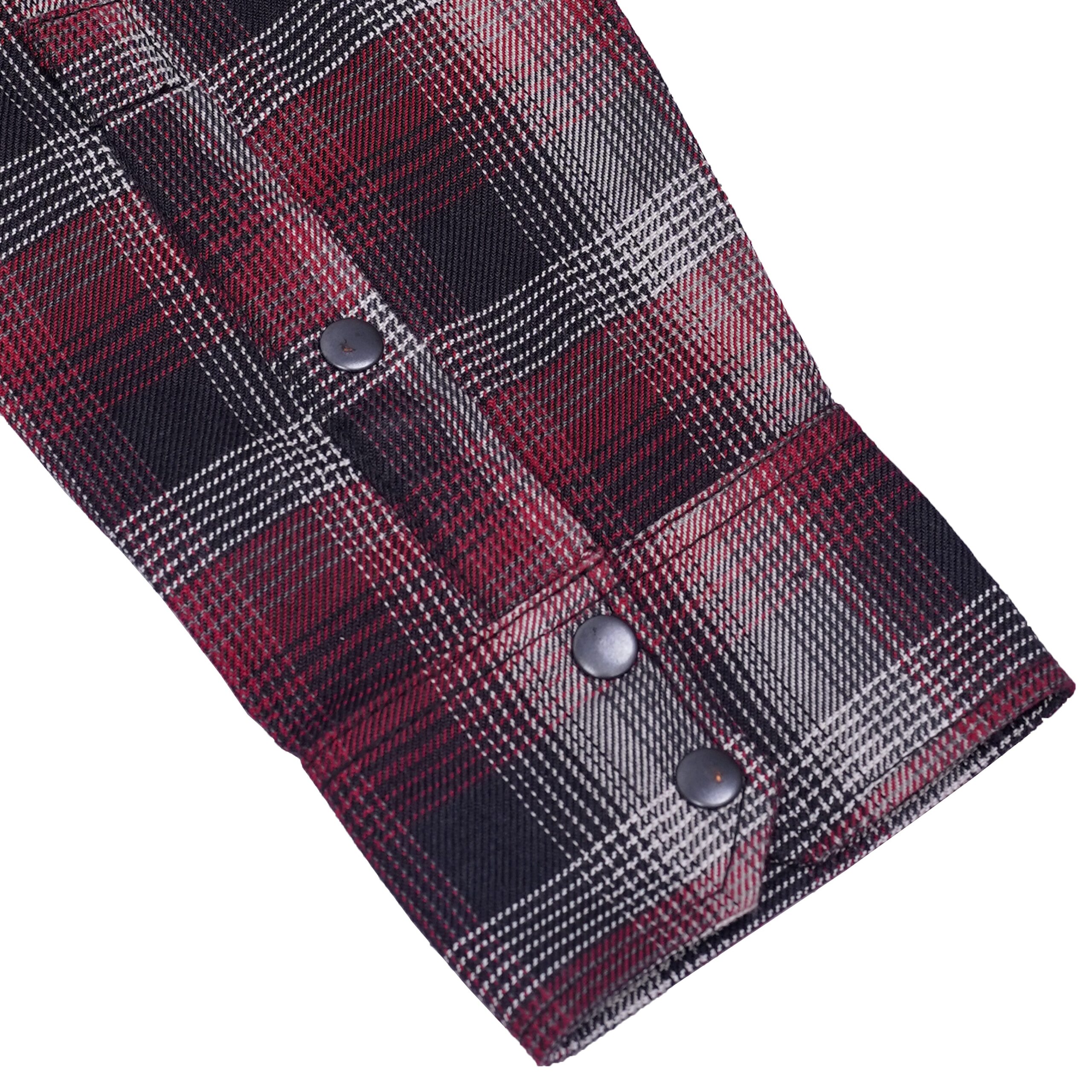 Claret Crest Men’s Maroon, Black and White Flannel - Image 4