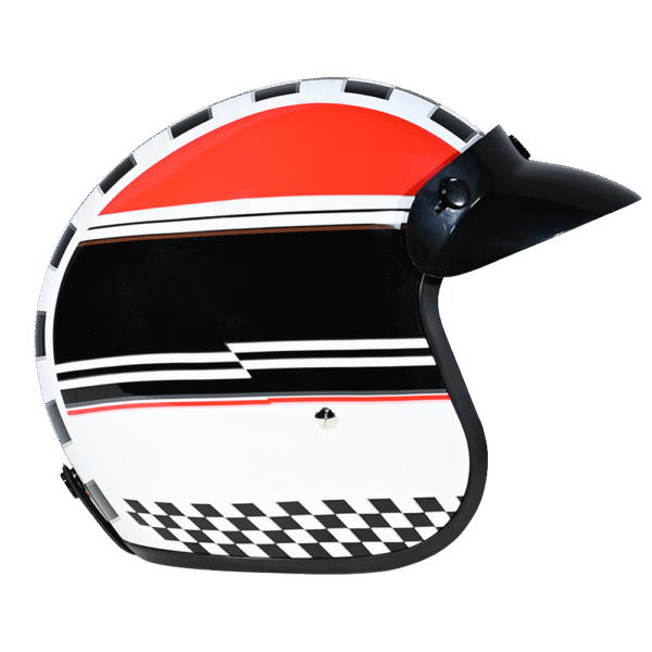 DOT Approved Daytona Cruiser Open Face Motorcycle Helmet - Men, Women & Youth - With Visor & Graphics - W/ Daytona Classic - Image 3
