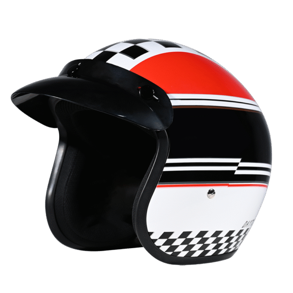 DOT Approved Daytona Cruiser Open Face Motorcycle Helmet - Men, Women & Youth - With Visor & Graphics - W/ Daytona Classic