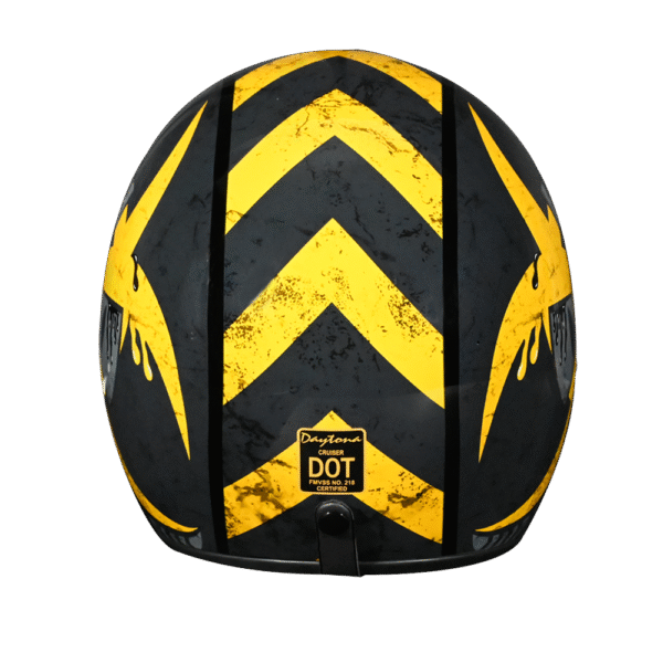 DOT Approved Daytona Cruiser Open Face Motorcycle Helmet - Men, Women & Youth - With Visor & Graphics - W/ Toxic - Image 4