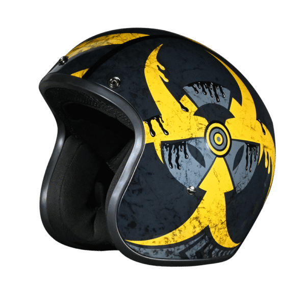 DOT Approved Daytona Cruiser Open Face Motorcycle Helmet - Men, Women & Youth - With Visor & Graphics - W/ Toxic - Image 6