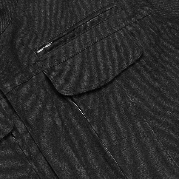 RM915 Men's Rough Rub-Off Raw Finish Denim Jacket - Image 8