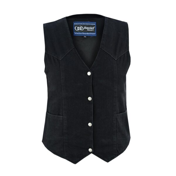 RM951 Women's Denim Classic Plain Sides Vest - Image 3