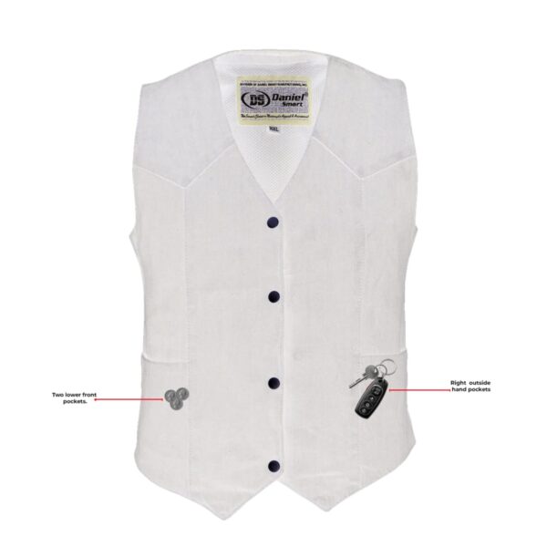 RM951 Women's Denim Classic Plain Sides Vest - Image 7