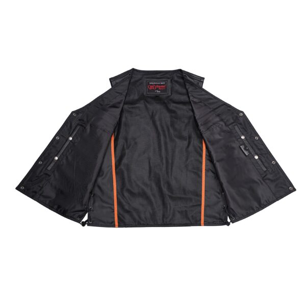 RC124 Men's Black Leather Vest with Side Laces and Gun Pockets - Image 5