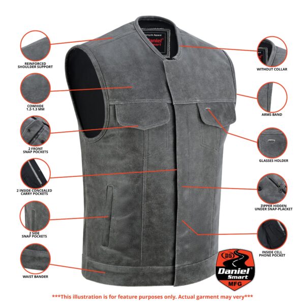 RC191V Concealed Snaps, Premium Naked Cowhide, Hidden Zipper, w/o Col - Image 2