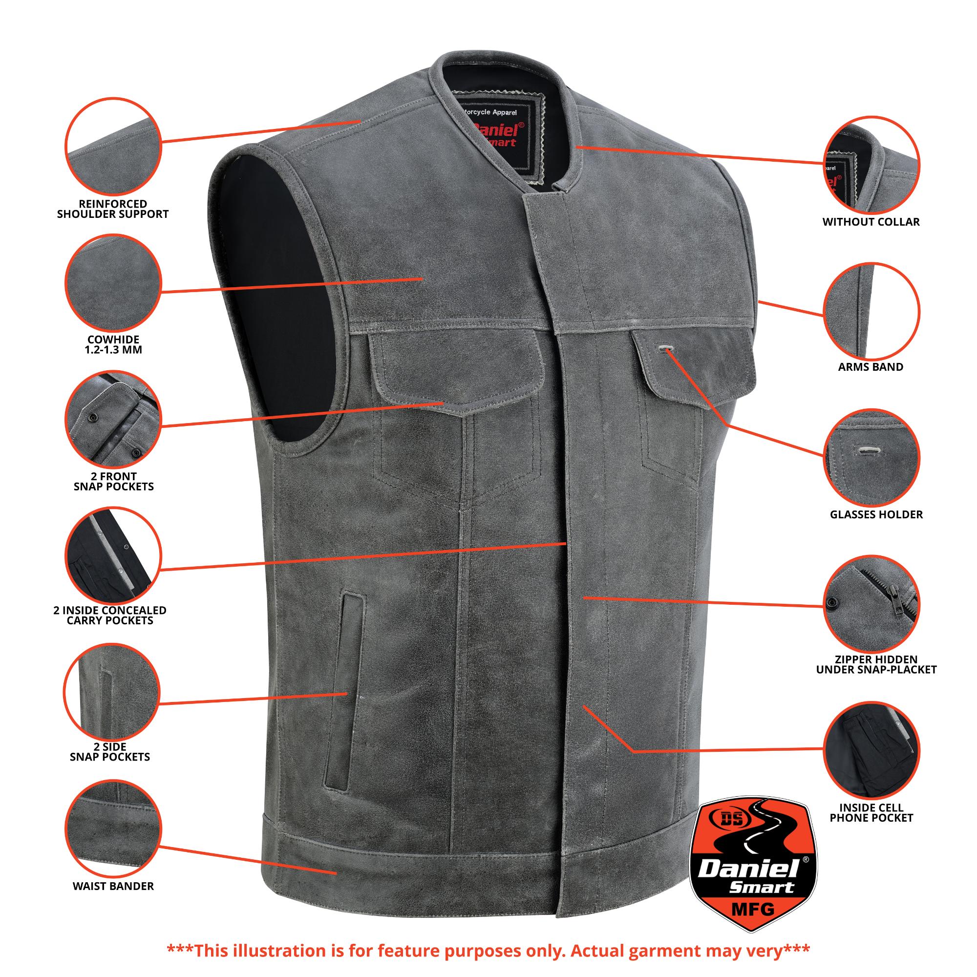 SOA RC191V Concealed Snaps, Premium Naked Cowhide, Hidden Zipper, w/o Col - Image 2