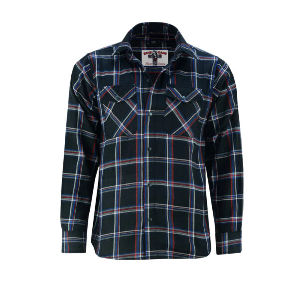 RC4680 Flannel Shirt - Black, Red and Blue - Image 3
