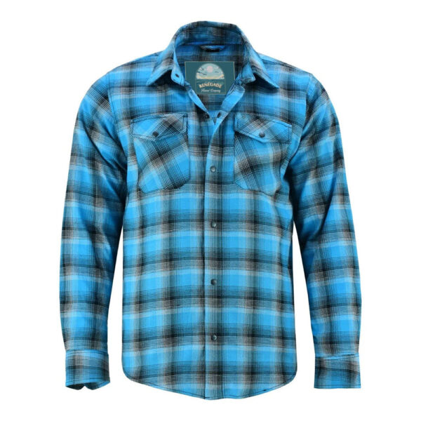 RC4683 Flannel Shirt - Blue and Black Shaded - Image 3