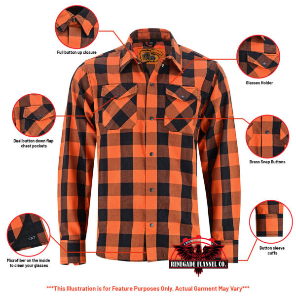 RC4684 Flannel Shirt - Orange and Black - Image 2