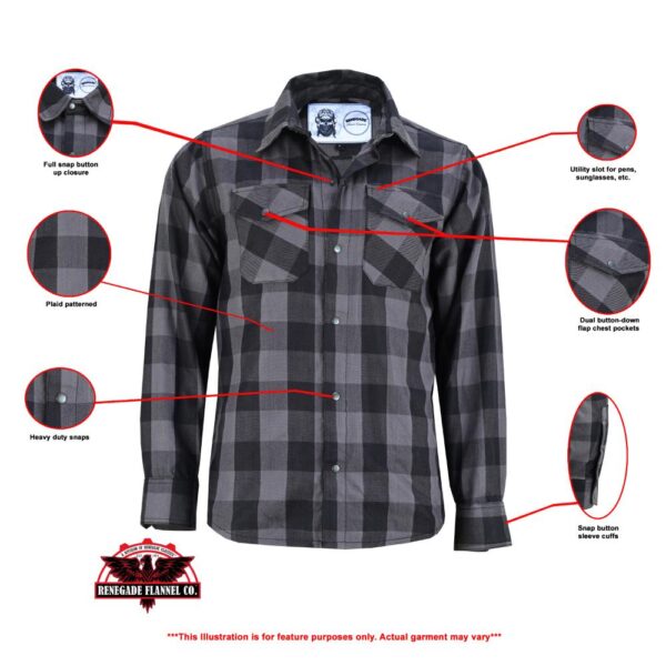 RC4685 Flannel Shirt - Gray and Black - Image 2