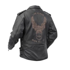 RC759 Men's Eagle Embossed Live To Ride - Ride To Live Classic Black