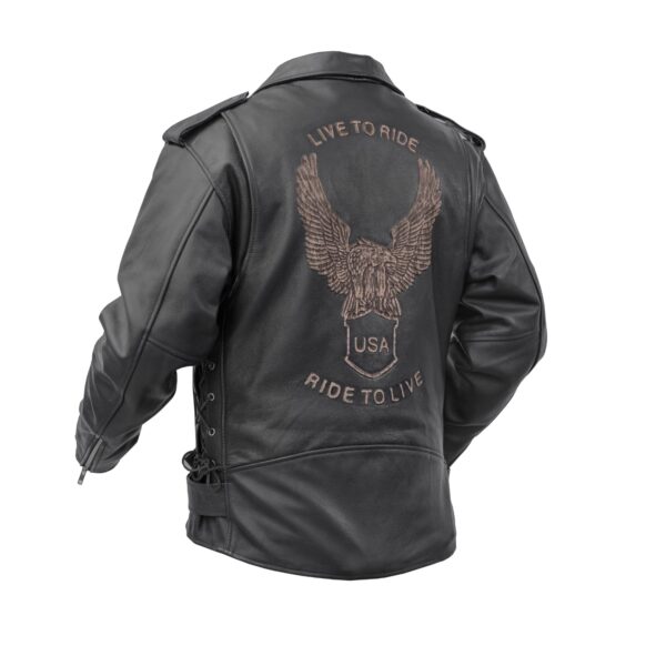 RC759 Men's Eagle Embossed Live To Ride - Ride To Live Classic Black