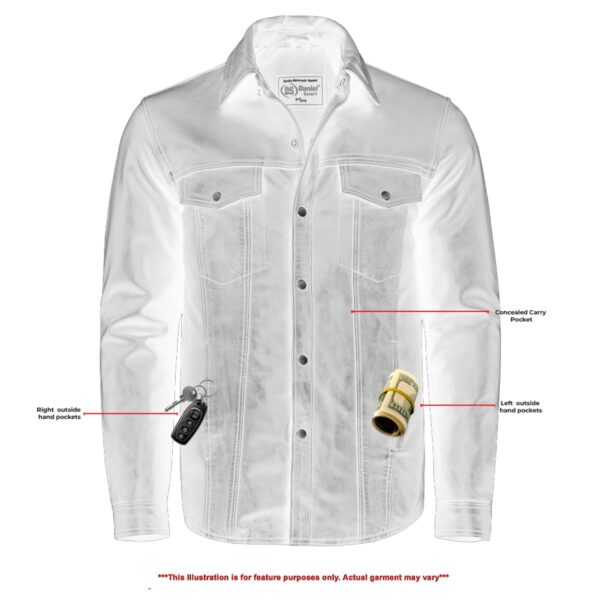 RC770 Men's Premium Lightweight Leather Shirt - Image 8