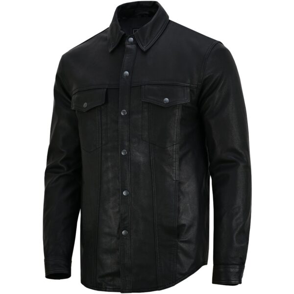 RC770 Men's Premium Lightweight Leather Shirt - Image 5