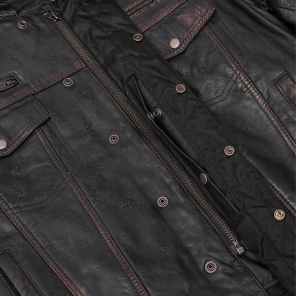 RC782 Men's Lightweight Drum Dyed Distressed Naked Lambskin Jacket - Image 7