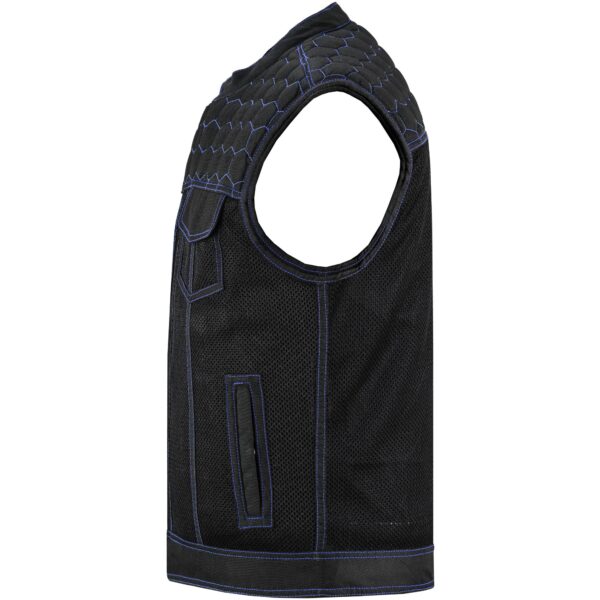 Blue Soul Men’s Black Mesh Textile Vest with Blue Paisley Liner - Image 6