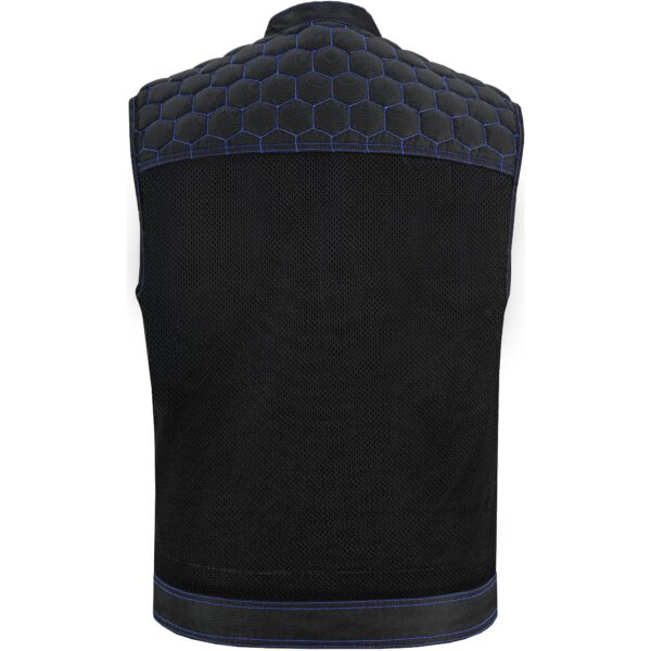 Blue Soul Men’s Black Mesh Textile Vest with Blue Paisley Liner - Image 5