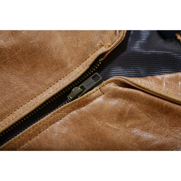 RC236 Women's Brown Zippered Vest with Lacing Details - Image 16