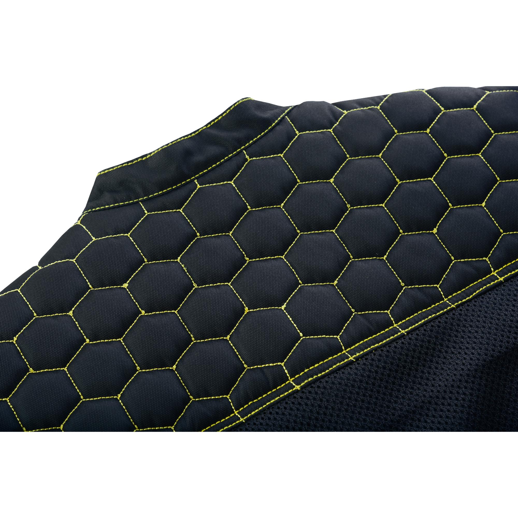 SOA Gloom Gold Men’s Black Mesh Textile Vest with Yellow Thread Detailing - Image 13