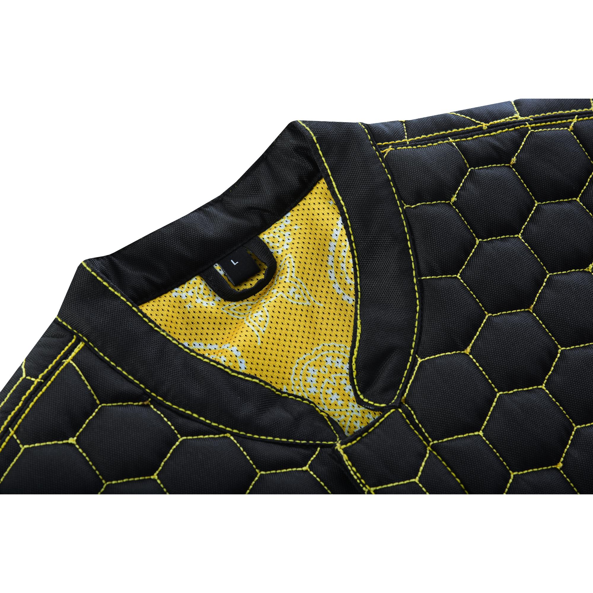 SOA Gloom Gold Men’s Black Mesh Textile Vest with Yellow Thread Detailing - Image 19