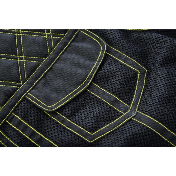 Nitro Rush Men’s Black Mesh Textile Vest with Yellow Diamond Stitch - Image 14