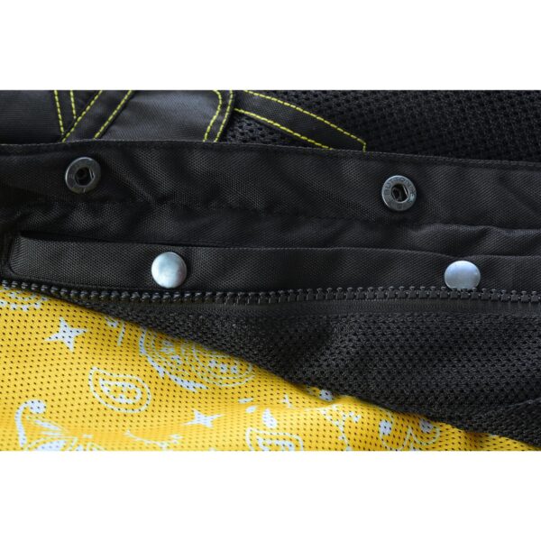 Nitro Rush Men’s Black Mesh Textile Vest with Yellow Diamond Stitch - Image 18
