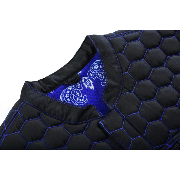 Blue Soul Men’s Black Mesh Textile Vest with Blue Paisley Liner - Image 10