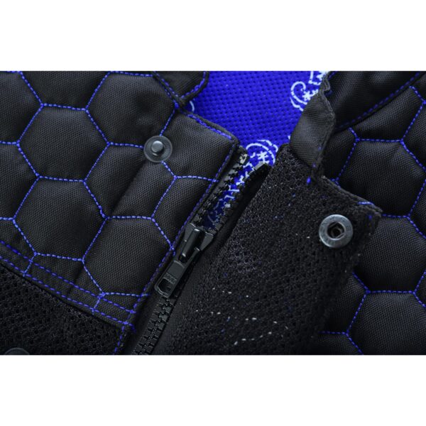 Blue Soul Men’s Black Mesh Textile Vest with Blue Paisley Liner - Image 16