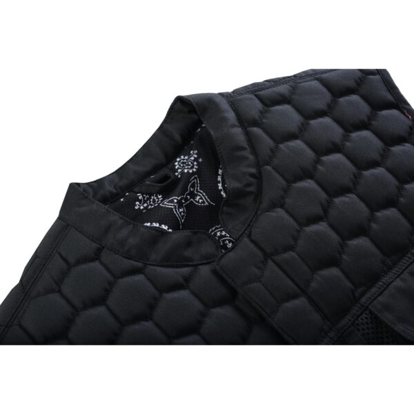 Mesh Rave Men’s Black Mesh Textile Vest with Black Paisley Liner - Image 11