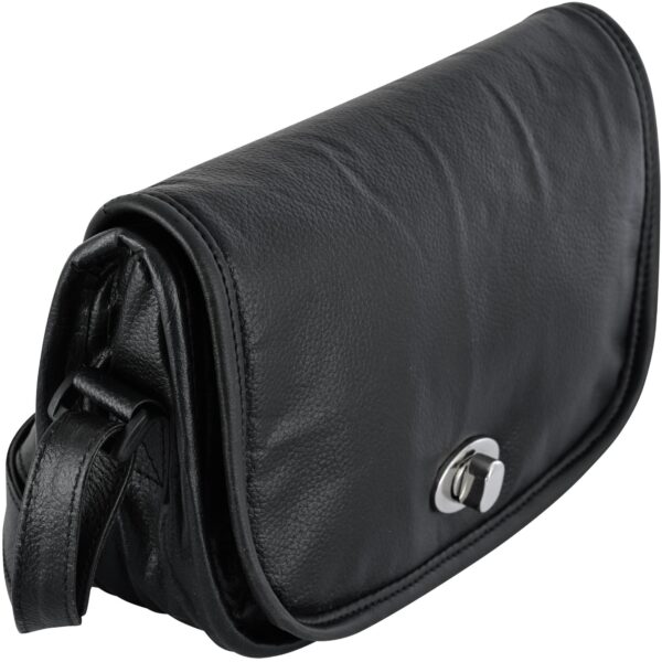RC8500 Women's Black Construction Leather Purse/Shoulder Bag - Image 8