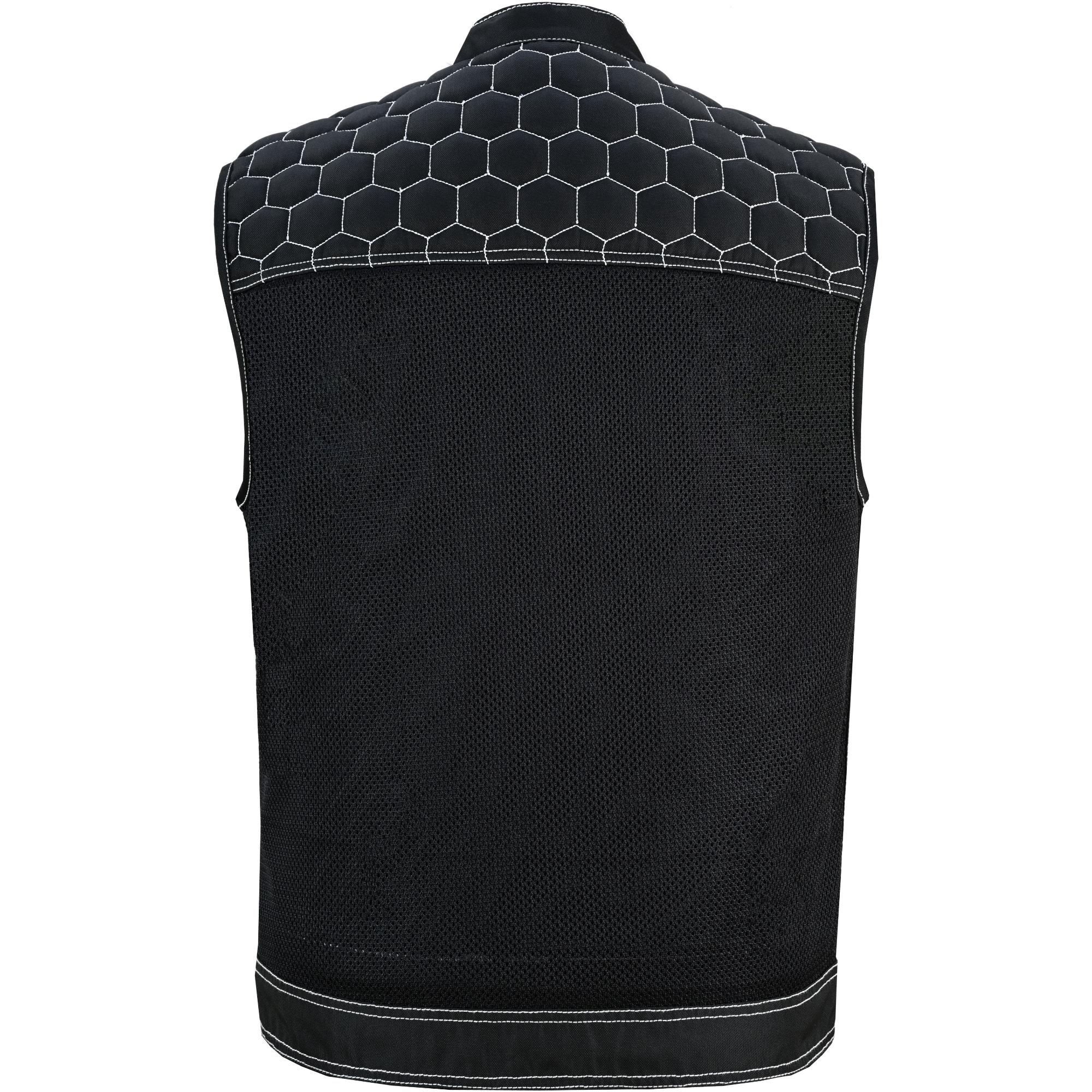 SOA Dark Striker Men’s Black Mesh Textile Vest with White Paisley Liner - Image 6