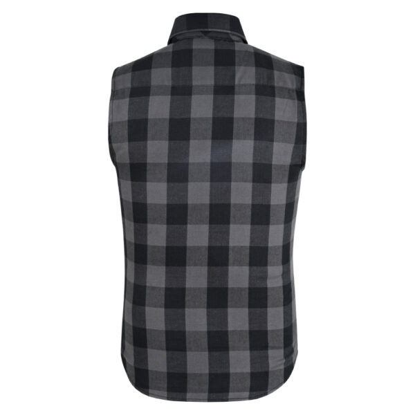 Gray Champ Men's Gray and Black Sleeveless Flannel - Image 7