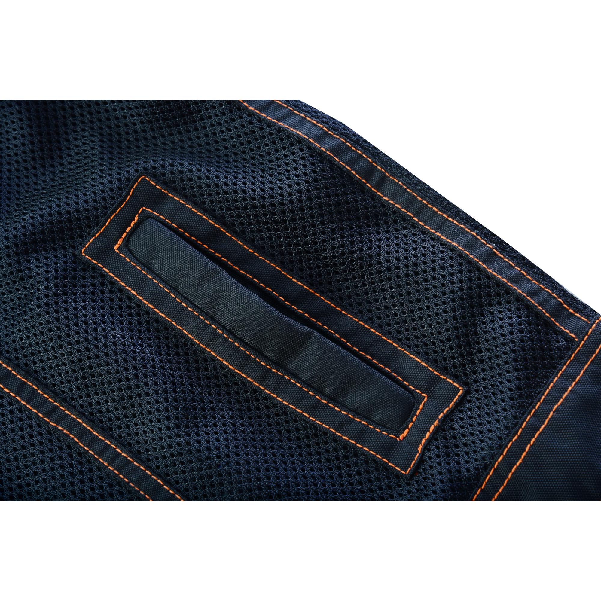 SOA Night Tiger Men’s Black Mesh Textile Vest with Orange Diamond Stitch - Image 9