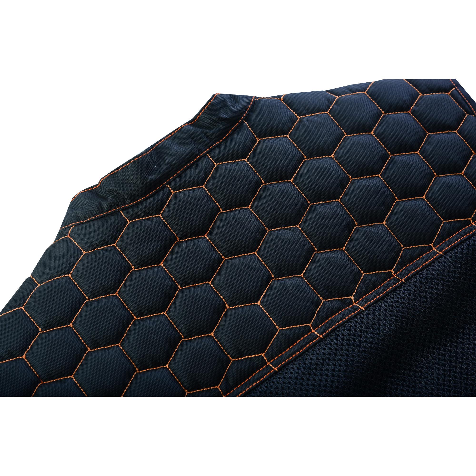 SOA Night Tiger Men’s Black Mesh Textile Vest with Orange Diamond Stitch - Image 11